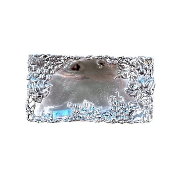 1990s Arthur Court Grape Motif Bread Trays & Wine Coaster Set - Picture 5 of 15